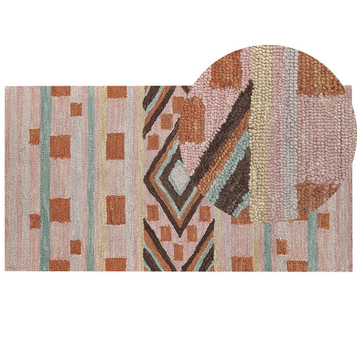Wool Area Rug 80x150cm Multicolour