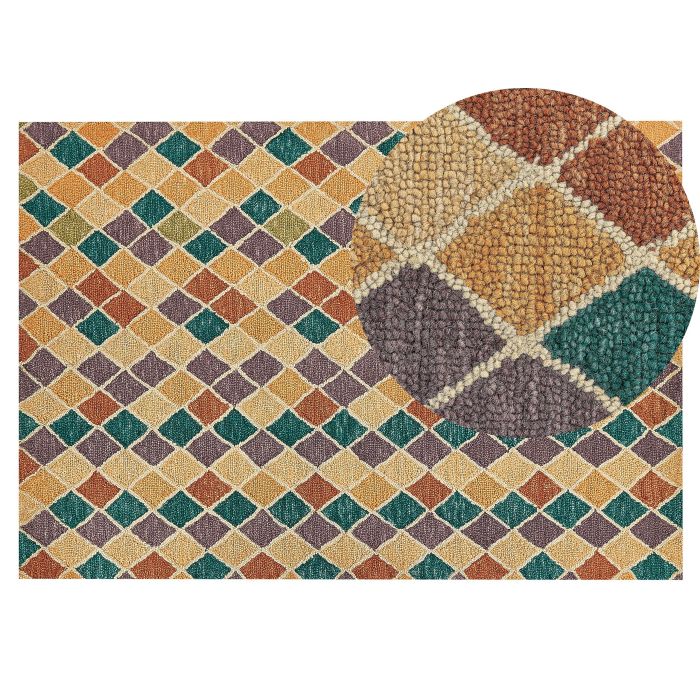 Wool Area Rug 140x200cm Multicolour