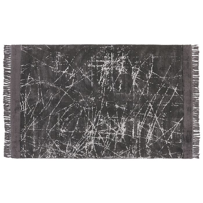 Viscose Area Rug 140x200cm Dark Grey