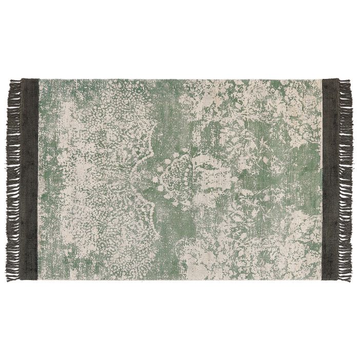 Viscose Area Rug 140x200cm Green and Beige