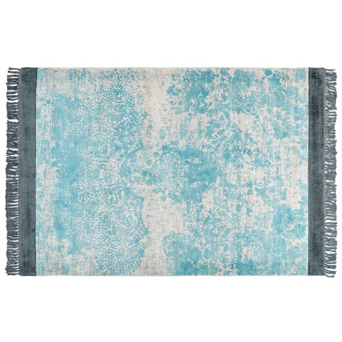 Viscose Area Rug 160x230cm Blue and Beige