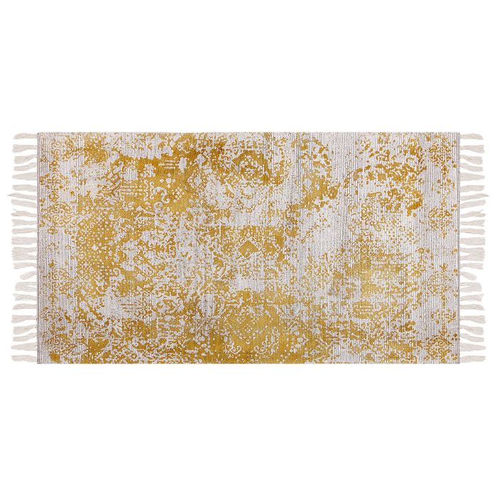 Vintage Area Rug 80x150cm Yellow and Beige