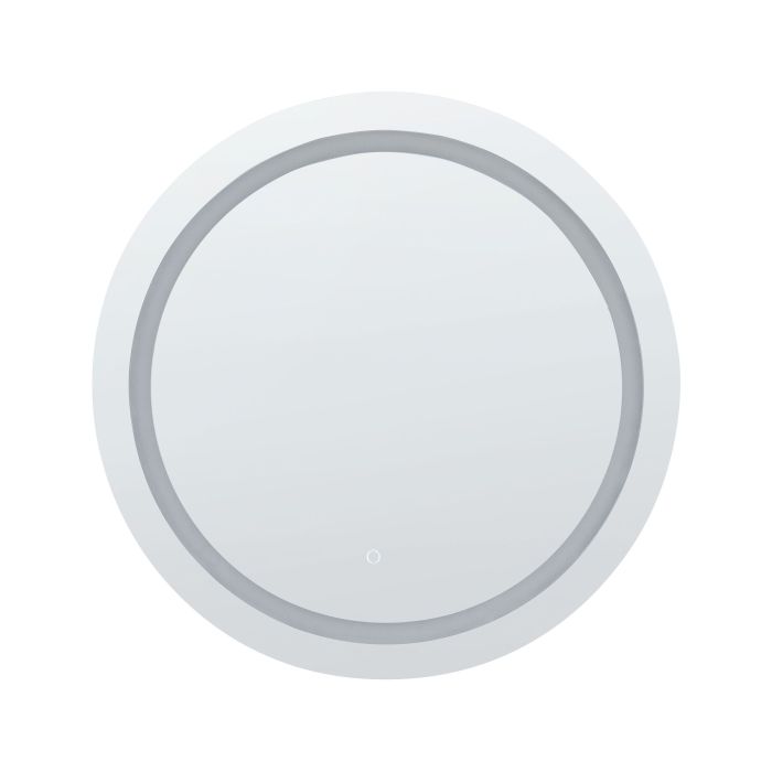 Round LED Wall Mirror 79cm Silver