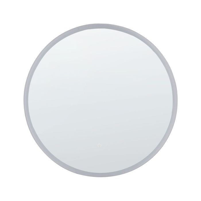 Round LED Wall Mirror 79cm Silver