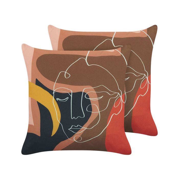 Set of 2 Cushions 45x45cm Multicolour