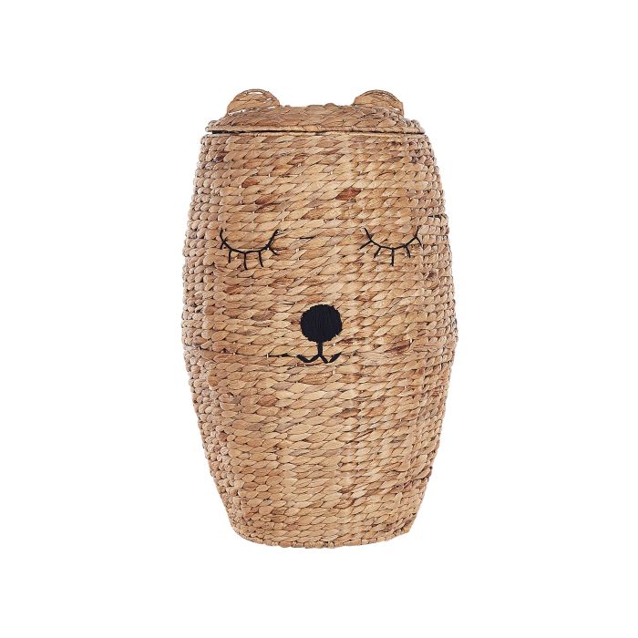 Water Hyacinth Wicker Bear Basket Natural