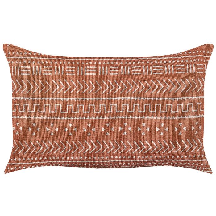 Cotton Cushion Geometric Pattern 35x55cm Orange