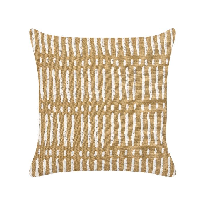 Cotton Cushion Striped 45x45cm Beige and White