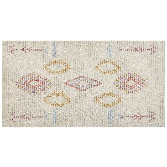Cotton Area Rug 80x150cm Beige