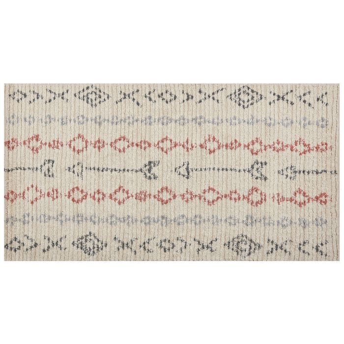 Cotton Area Rug 80x150cm Beige