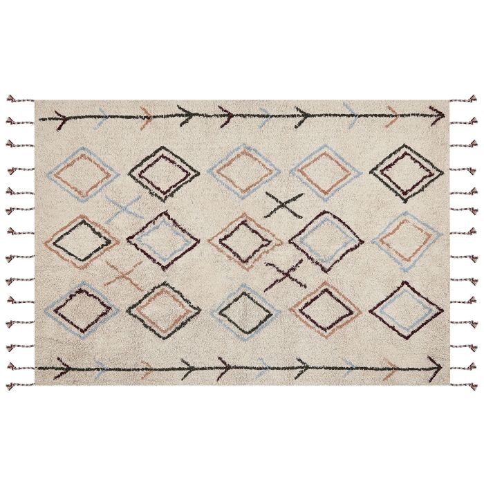 Cotton Area Rug 160x230cm Beige