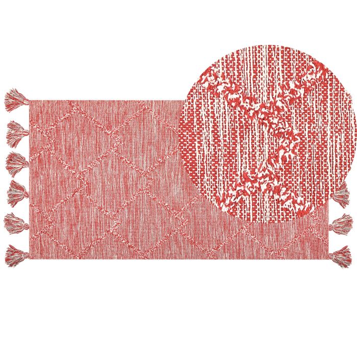 Cotton Area Rug 80x150cm Red