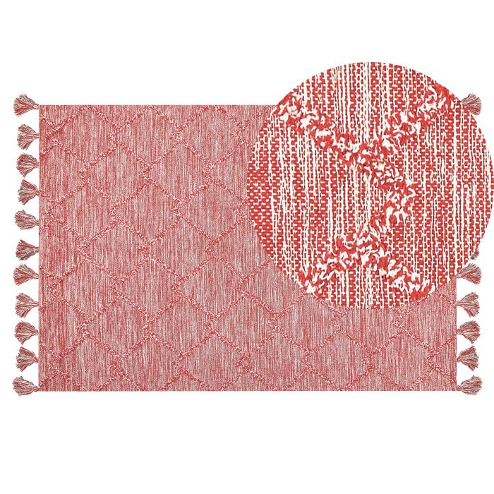 Cotton Area Rug 140x200cm Red