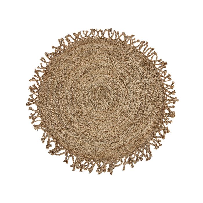 Round Jute Area Rug 120cm Beige