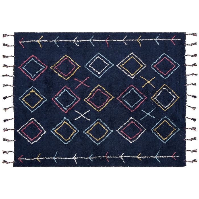 Cotton Area Rug 160x230cm Black
