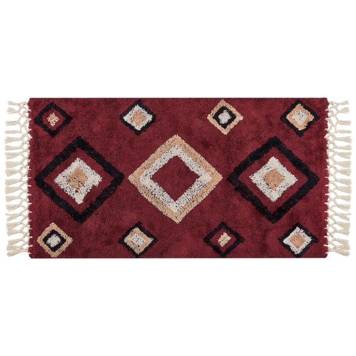 Cotton Area Rug 80x150cm Red