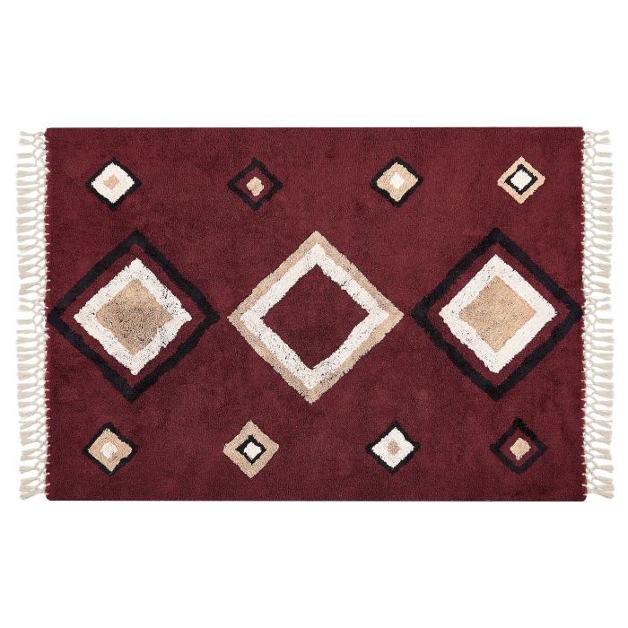 Cotton Area Rug 140x200cm Red