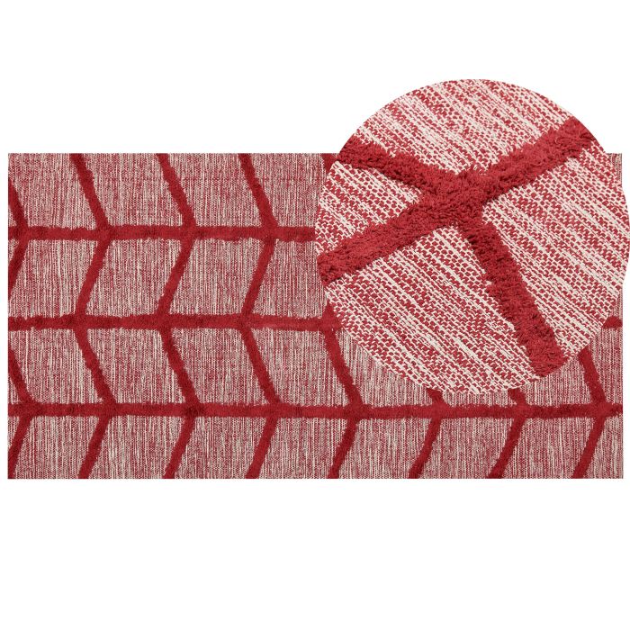 Cotton Area Rug 80x150cm Red