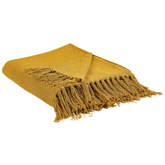 Cotton Blanket 125 x 150 cm Yellow YARSA