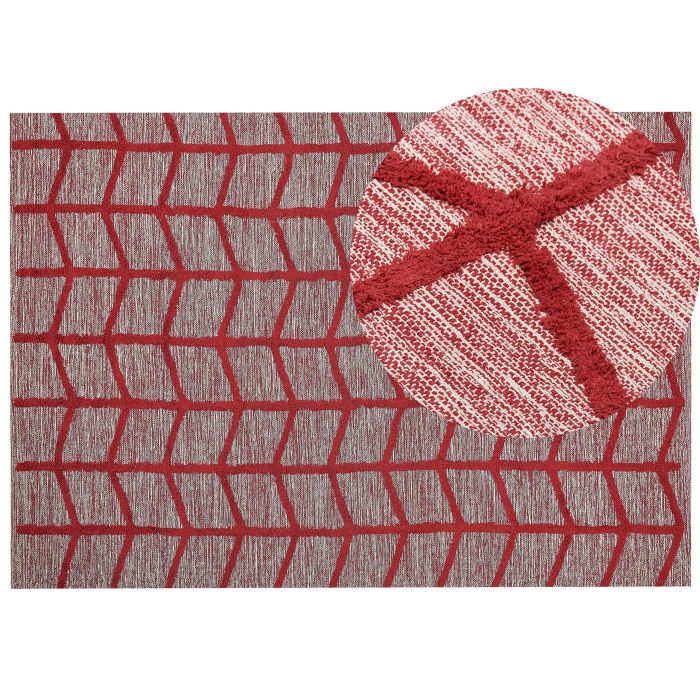 Cotton Area Rug 160x230cm Red