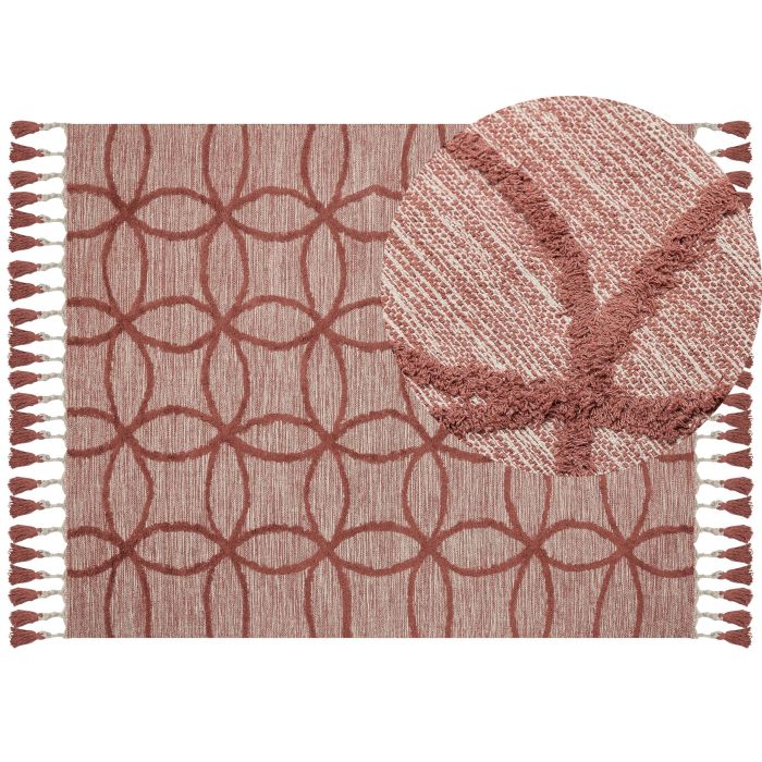 Cotton Area Rug 160x230cm Red