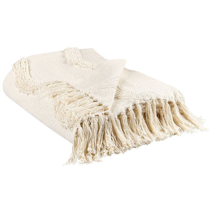 Cotton Blanket 125 x 150 cm Beige KHARI