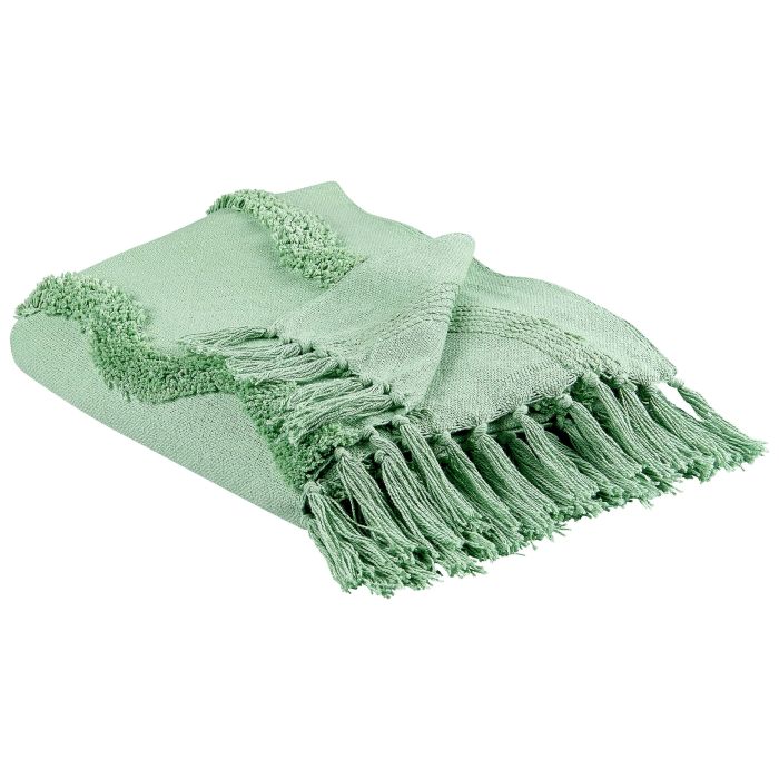 Cotton Blanket 125 x 150 cm Green KHARI