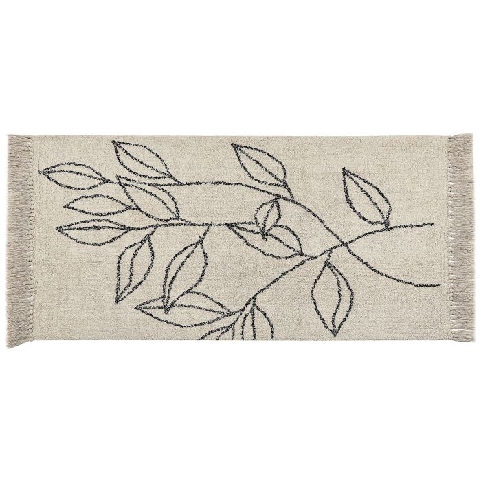 Cotton Area Rug 80x150cm Beige and Black
