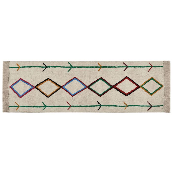 Cotton Runner Rug 80x230cm Beige