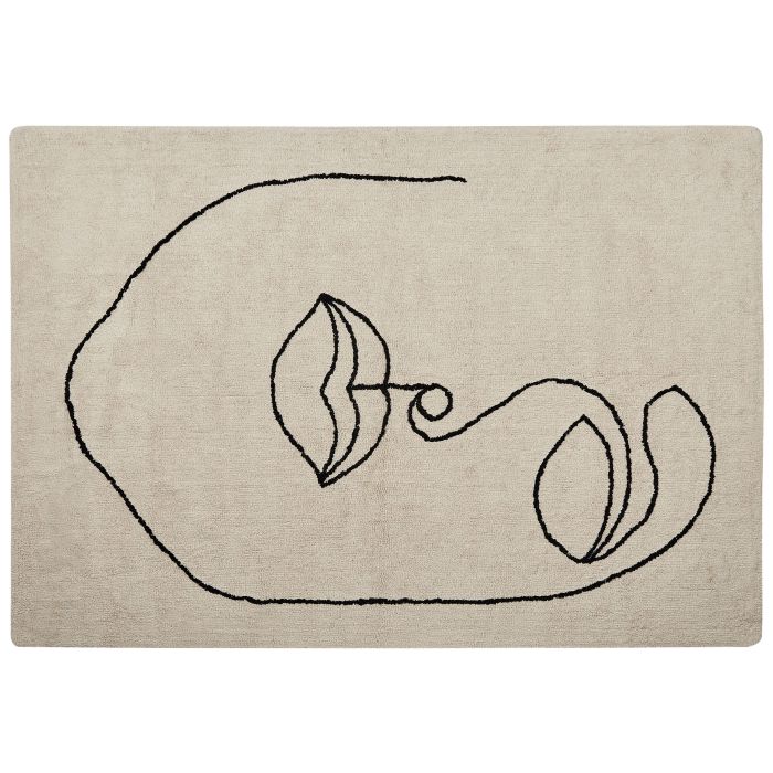 Cotton Area Rug 160x230cm Beige