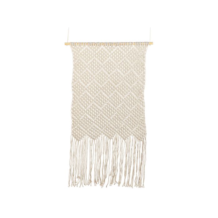 Cotton MacramÃ© Wall Hanging Beige OKARA