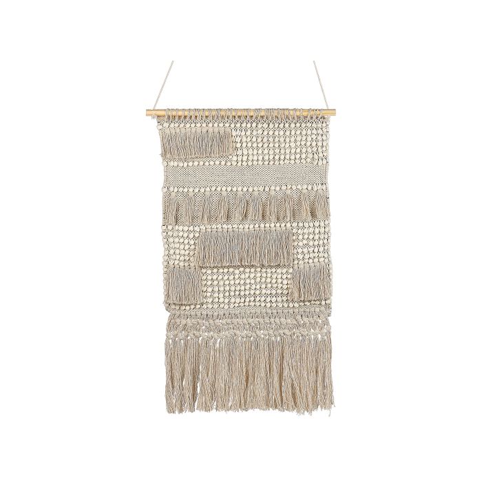 Cotton MacramÃ© Wall Hanging Beige GUJRAT