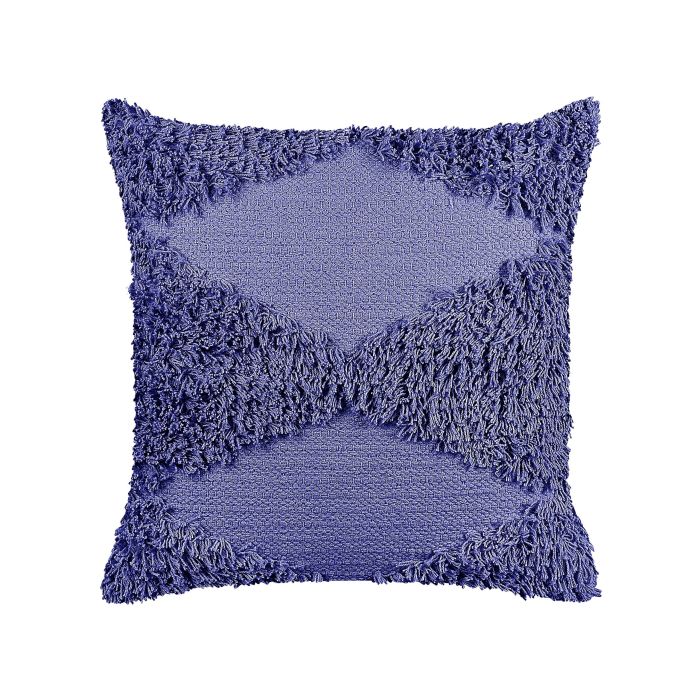 Tufted Cotton Cushion 45x45cm Violet