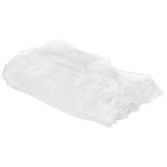 Faux Fur Bedspread 150 x 200 cm White DELICE