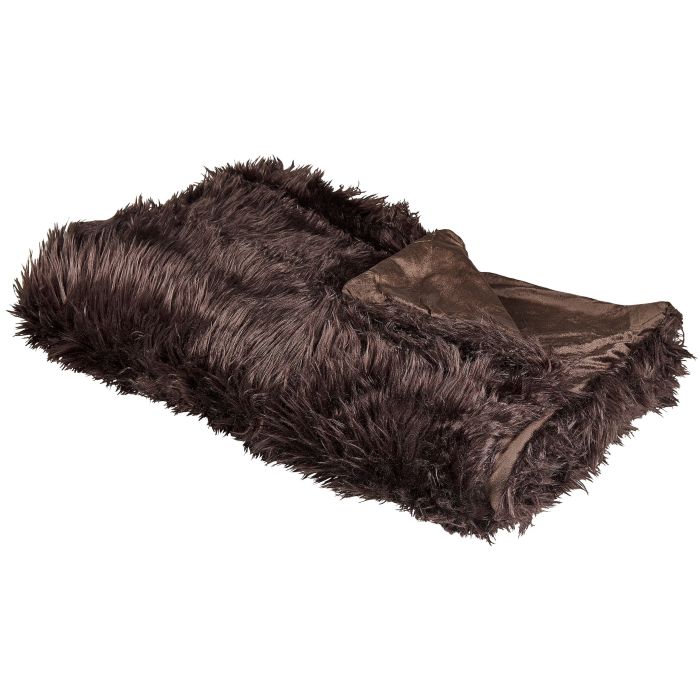 Faux Fur Bedspread 150 x 200 cm Brown DELICE
