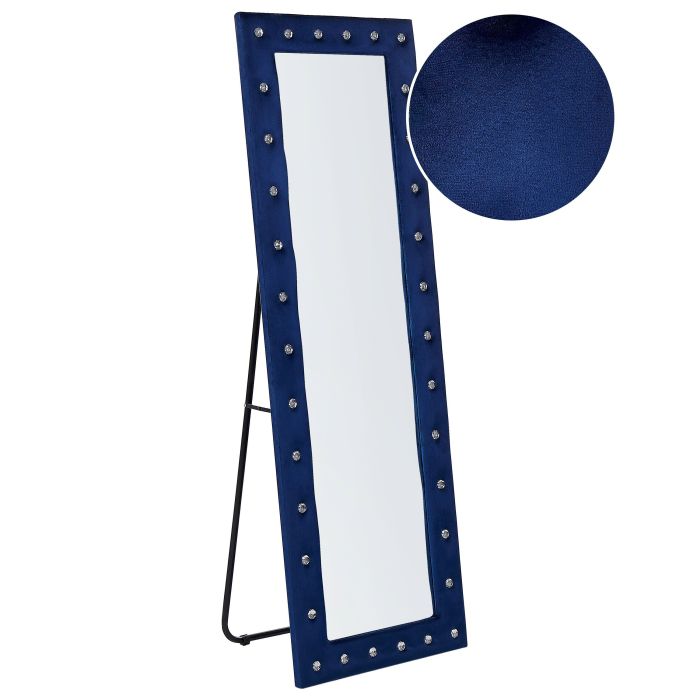 Velvet Standing Mirror 50x150cm Blue