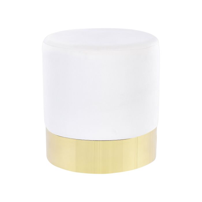 Velvet Pouffe White SOPHIA