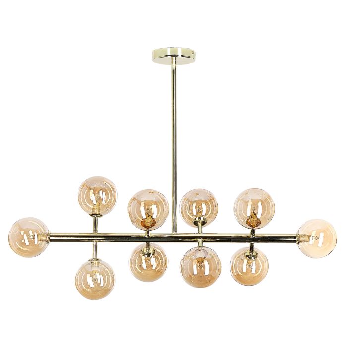 10 Light Pendant Lamp Gold RAMIS
