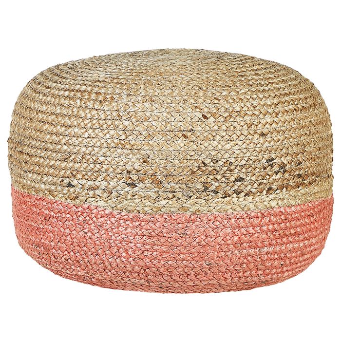 Jute Pouffe 50 x 40 cm Pink DUKI