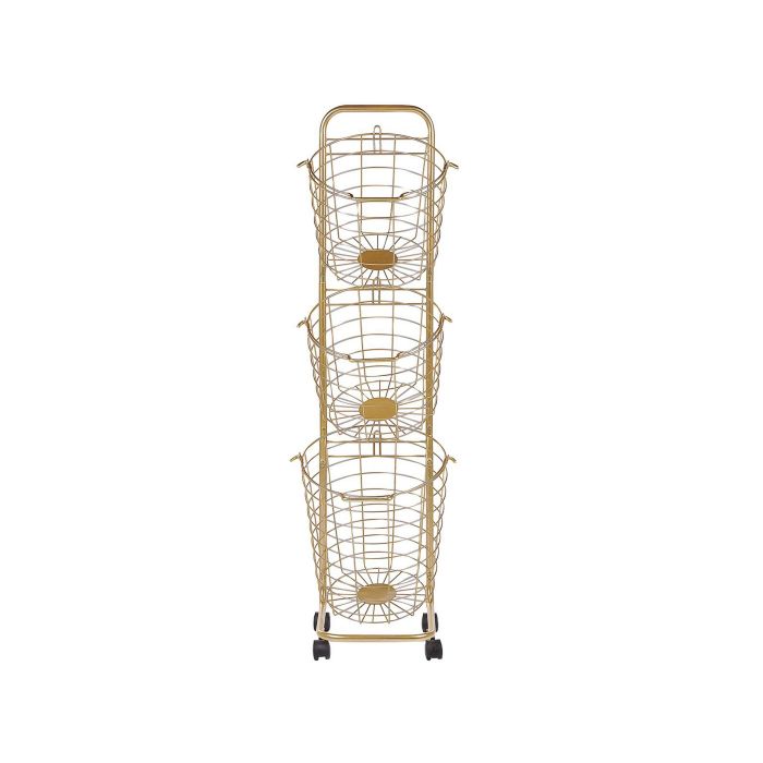 3 Tier Metal Wire Basket Stand Gold