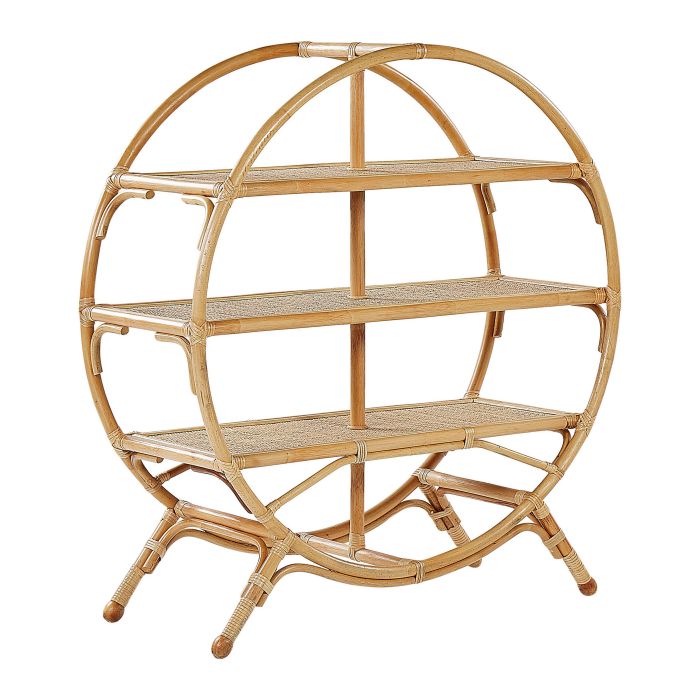 Round 3 Tier Rattan Bookcase Natural TUVALU II