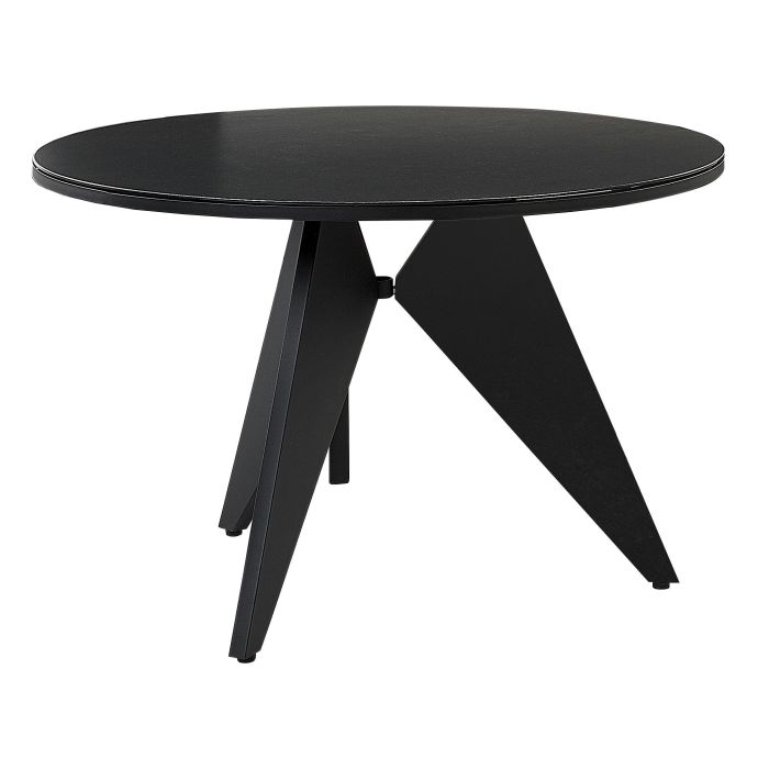 Round Garden Dining Table ⌀110 cm Black OLMETTO