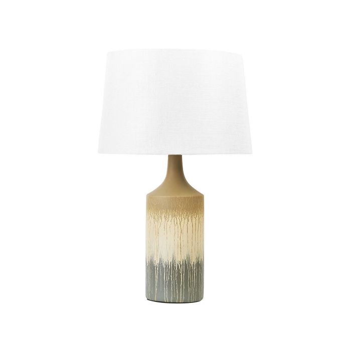 Ceramic Table Lamp Beige and Grey CALVAS