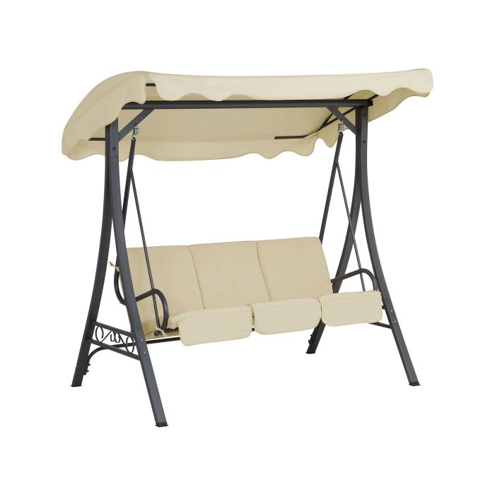 3 Seater Garden Swing Beige GARBO
