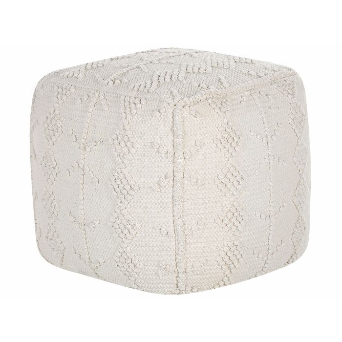 Cotton Pouffe 40 x 40 cm White WARANGAL