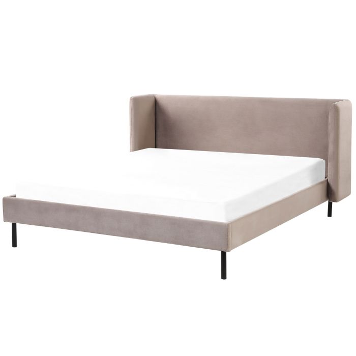 Velvet EU King Size Bed Taupe ARETTE