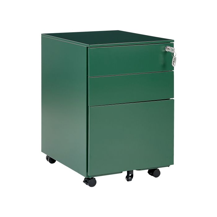 3 Drawer Metal Storage Cabinet Green CAMI