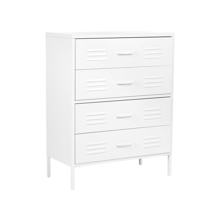JOLIET White Chest of Drawers - Medium-sized, 4 Drawers