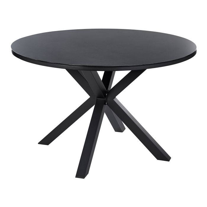 Round Garden Dining Table âŒ€120 cm Black MALETTO