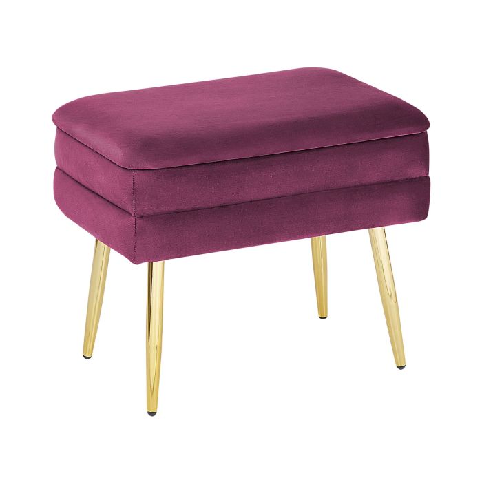 Velvet Storage Bench Burgundy ODESSA